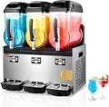 VEVOR Máquinas para bebidas congelada, Máquina de Granizados Comercial con 3 Tanques de 12 L x 3 Máquina para Hacer Batidos de Acero Inoxidable 144