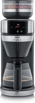 Severin Cafetera automática, Cafetera de filtro con molinillo totalmente automática con jarra de cristal 2 L. FILKA KA Acero Inox/Negro 1.520 W KA