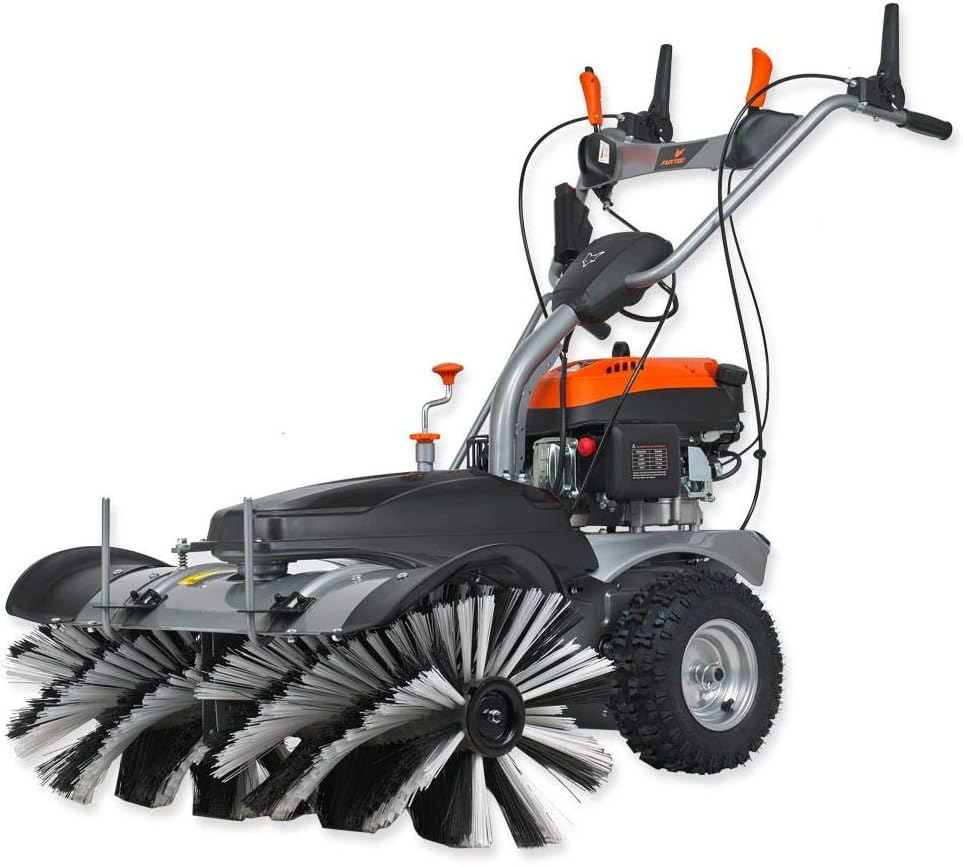 Barredora FUXTEC, FX-KM119 Barredora de gasolina 4, 9 CV, Motor 173cc 4 tiempos, Ancho de trabajo 100cm, Cepillo incluido, Tracción propia