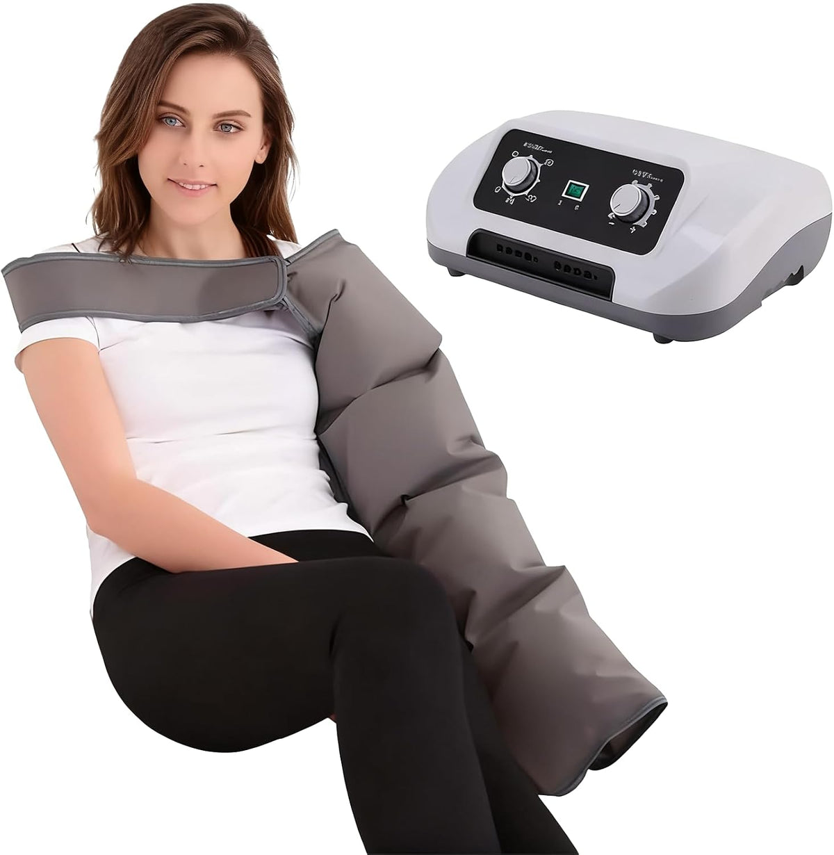 Masajeadores eléctricos para pi de Widppsopt, Masajeador de brazo portátil Widppsopt de 4 cámaras con compresión de aire para uso doméstico. Sistema