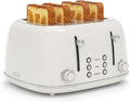 Tostadora KITCHMIX, tostador de 4 rebanadas, acero inoxidable retro con 6 ajustes de sombra de pan, tostador de ranuras de 1.5 pulgadas de ancho con