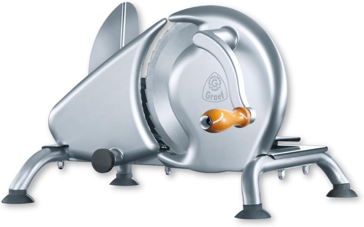 Cortafiambr GRAEF Manuale H9 Cortadora de Pan Manual, Hecha en Alemania, metálica, cuchilla dentada inox Ø190mm, grosor 0, 15mm, manivela, fácil uso