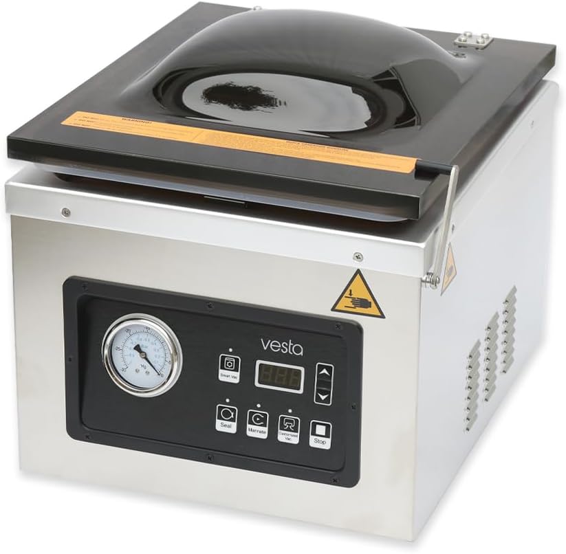 Envasadoras al vacío de V Vesta Precision, Vesta Precision Máquina de Envasar al Vacío Profesional C17 con Bomba de Aceite 6, 2 m³/h, 30cm de Barra de