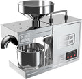 Exprimidores eléctrico de ALSUP, Prensa Aceite Oliva Eléctrica Mini Almazara, Acero Inoxidable 304, 2 Modos Frío/Caliente, Exprimidor Automático