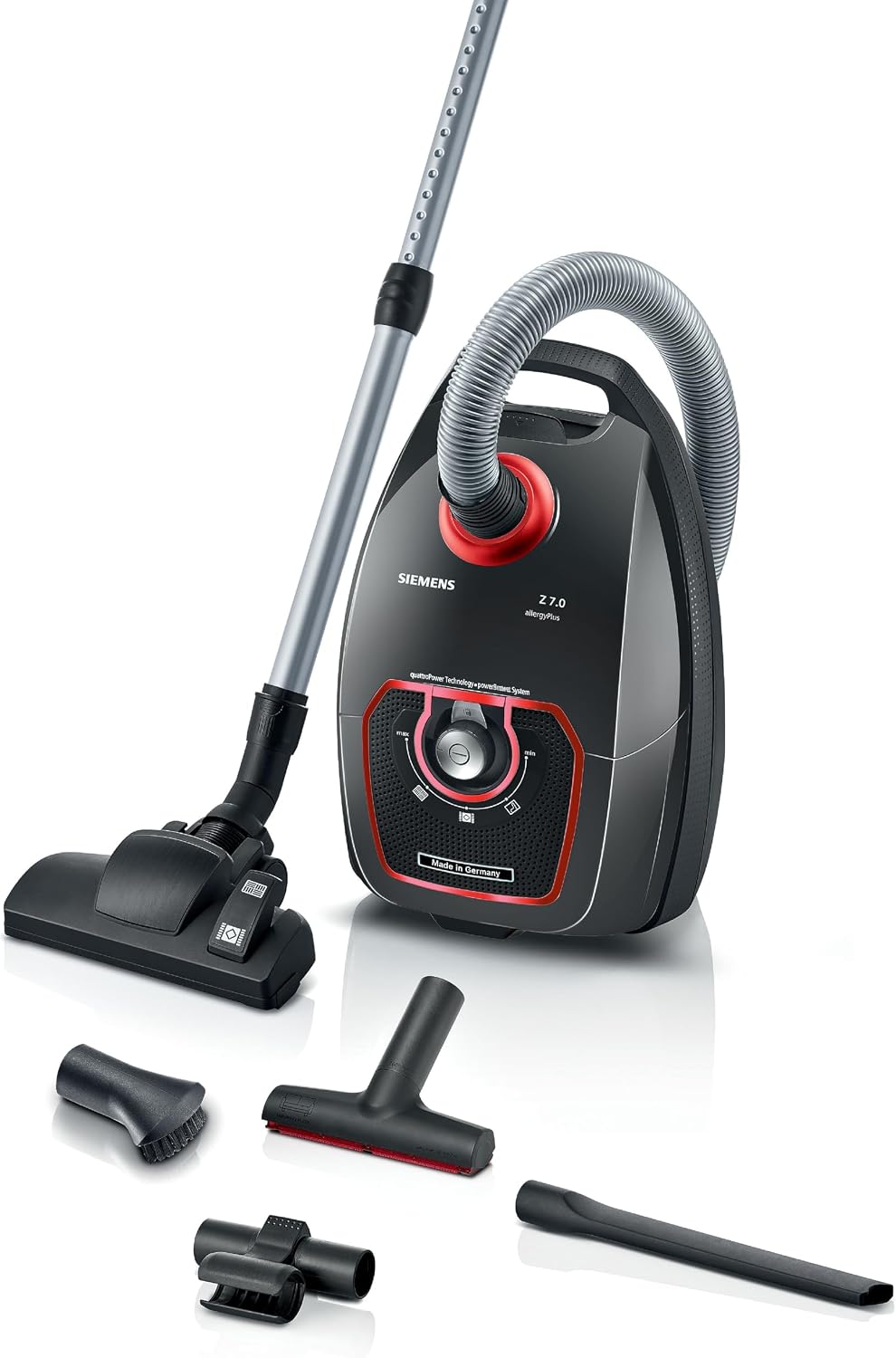 SIEMENS VSZ7XTRM Aspiradoras de trineo, Aspiradora con Bolsa Z7.0, Ideal para alérgicos, Filtro higiénico, silencioso, para parqué, Alfombra, Azulejos