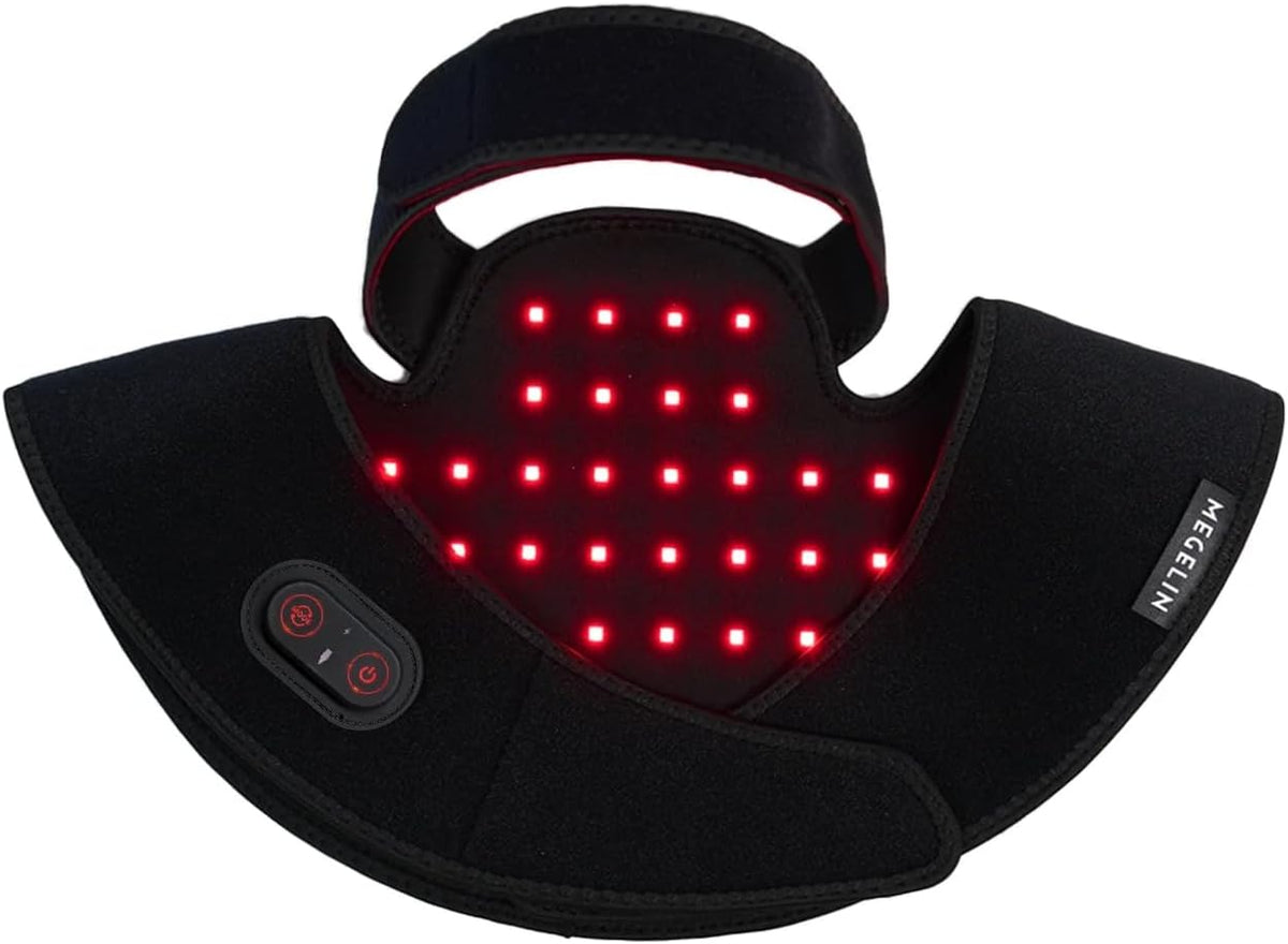 MEGELIN Tratamiento con infrarrojo, WrapLux - Terapia infrarroja para cuello y hombros con 72 luces LED para alivio del dolor y relajación