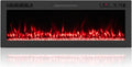 Chimenea eléctrica COSTWAY, 750W/1500W Chimenea Decorativa Empotrada, 50'