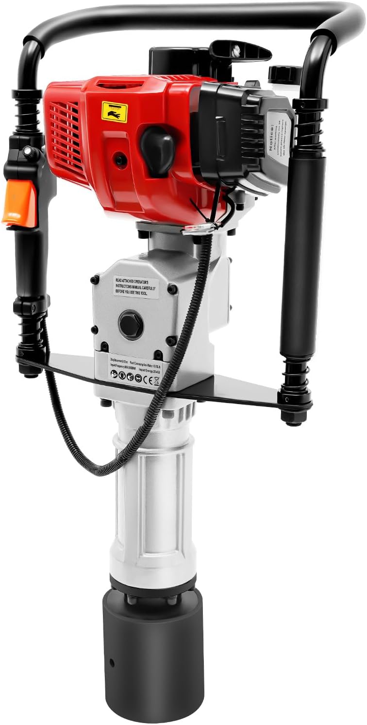 hongward Perforador, 52CC 2-Takt Gasolina Pfahlramme, 1900W 45J Aluminio Portátil Monocilindro