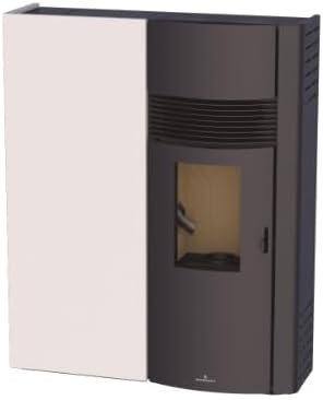 Generic Calefacción de pellet, BRONPI ESTUFA DE PELLET ADRY MARFIL VERMICULITA Y HIERRO FUNDIDO BLANCO 11000 W 100 SQ METERS
