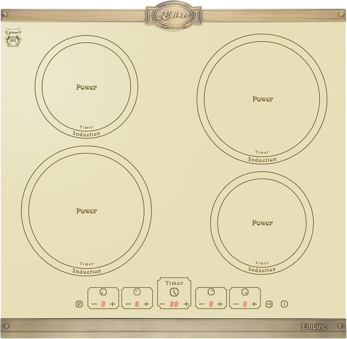 Placas de cocina portátil de Kaiser, Empire Luxus KCT 6195 IElfEm - Placa de inducción (60 cm, 4 zonas de cocción de inducción, 2 con Power Booster