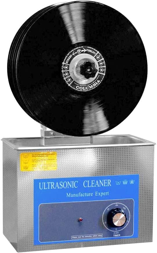 Suministros de limpieza de laboratorio Generic, Limpiador ultrasónico de discos de vinilo de 4 litros, lavado de discos de 140 W con rejilla de secado