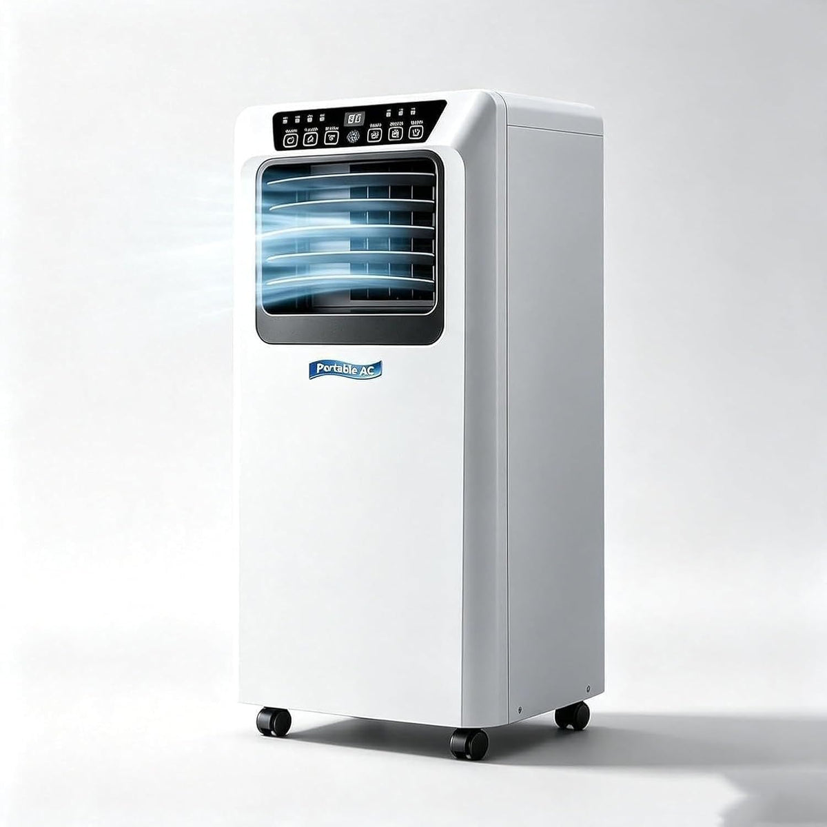 GIOFEOIK Aire acondicionado portátil, Portátil 14000 BTU 4-en-1 Frío Calor Deshumidificador Ventilador, Unidad Móvil Sin Instalación con Ruedas