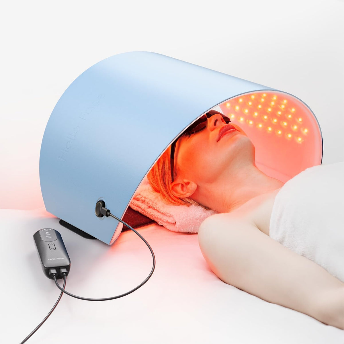 Hello Face Tratamiento con infrarrojo, Terapia de luz roja aprobada por la FDA para la cara, 4 modos de máscara facial LED, terapia de luz fotónica
