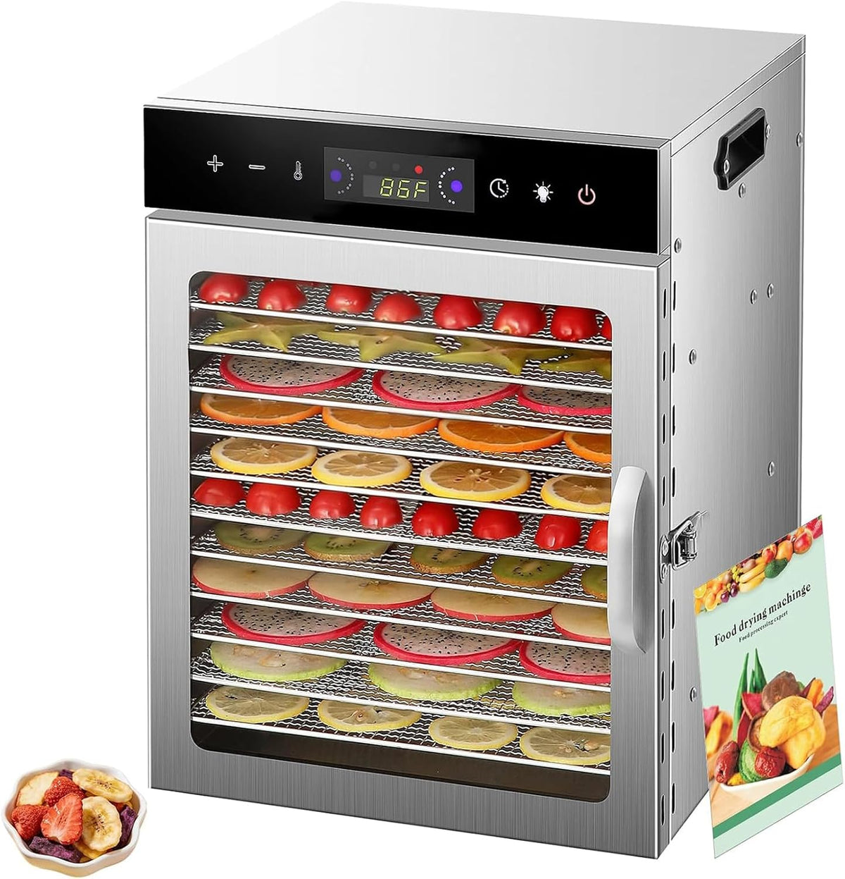 zenggp Deshidratador, De Alimentos, Liofilizador, 800 W, Temporizador 24 Horas