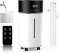 Poaqeoc Humidificadores de habitación individual, Humidificador de 18 L para grandes espacios hasta 200 m², niebla fría y caliente, humidificador