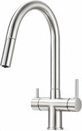 Grifos de llenado de olla Ari, Grifo 3 Vías Caño Alto con Ducha Slender, Acero Inoxidable