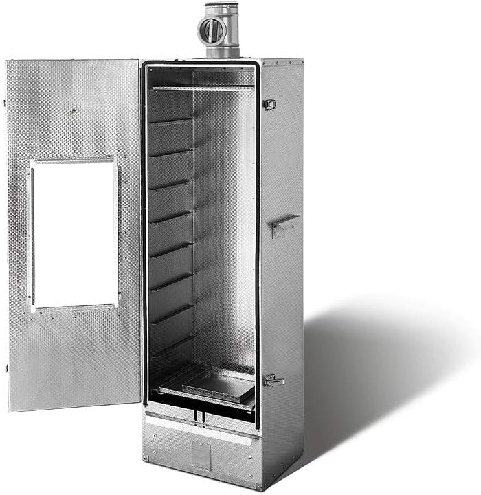 Ahumador SMOKI Räuchertechnik, Smoki - Horno para ahumar con ventana (acero inoxidable V2A, 120 x 39 x 33 cm)