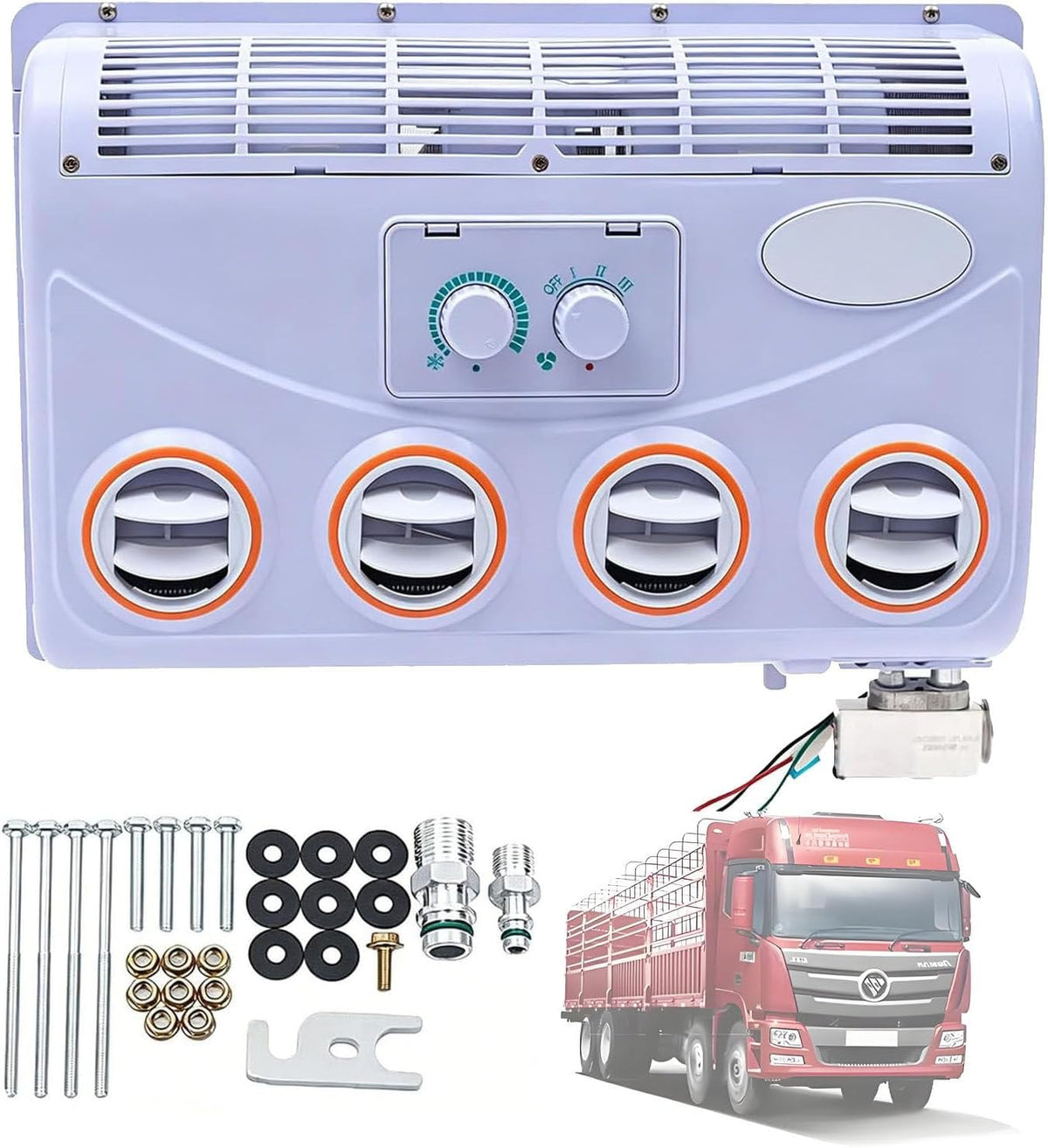 UORDBY Aire acondicionado, eléctrico de 12V/24V CC, Aire Acondicionado eléctrico para Techo de Autocaravana, Mini Aire Acondicionado para Coche, para