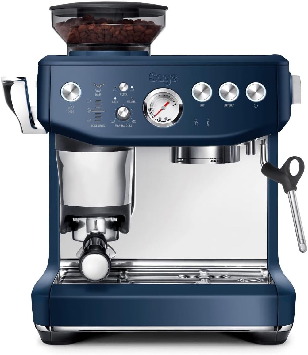 Cafeteras combinadas espresso-goteo de Sage, Barista Express Impress, Cafetera con Molinillo, Azul Ciruela