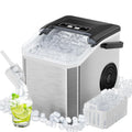 Máquinas para hacer hielo Máquina de Hielo 15kg/24h, 9 Cubitos en 6 Min, Máquina de Hielo Portátil con Asa y Autolimpieza, 2 Tamaños de Hielo de Bala