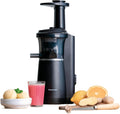 Licuadora Slow Juicer MJ-L501, Exprimidora eléctrico de frutas y verduras, 150 W, acero inoxidable y plástico, diseño elegante y delgado, accesorio