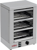 Tostadora MBH - Tostadora profesional 3 pisos INOX eléctrica con temporizador para HOSTELERÍA. Horno tostador de pan industrial para bar y