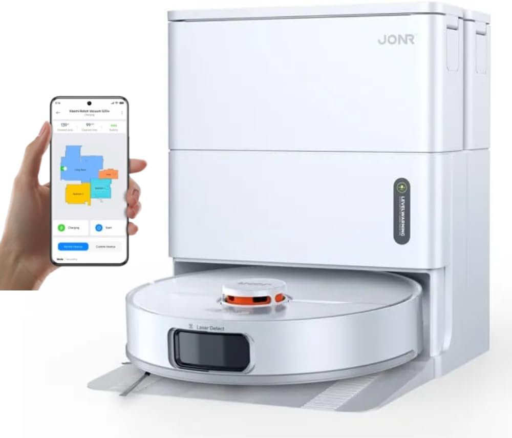 Robot aspirador de JONR, T5 Pro Gen 2 15000Pa Robot aspirador con función de limpieza, potencia de succión (actualización de T5 Pro) con secado al