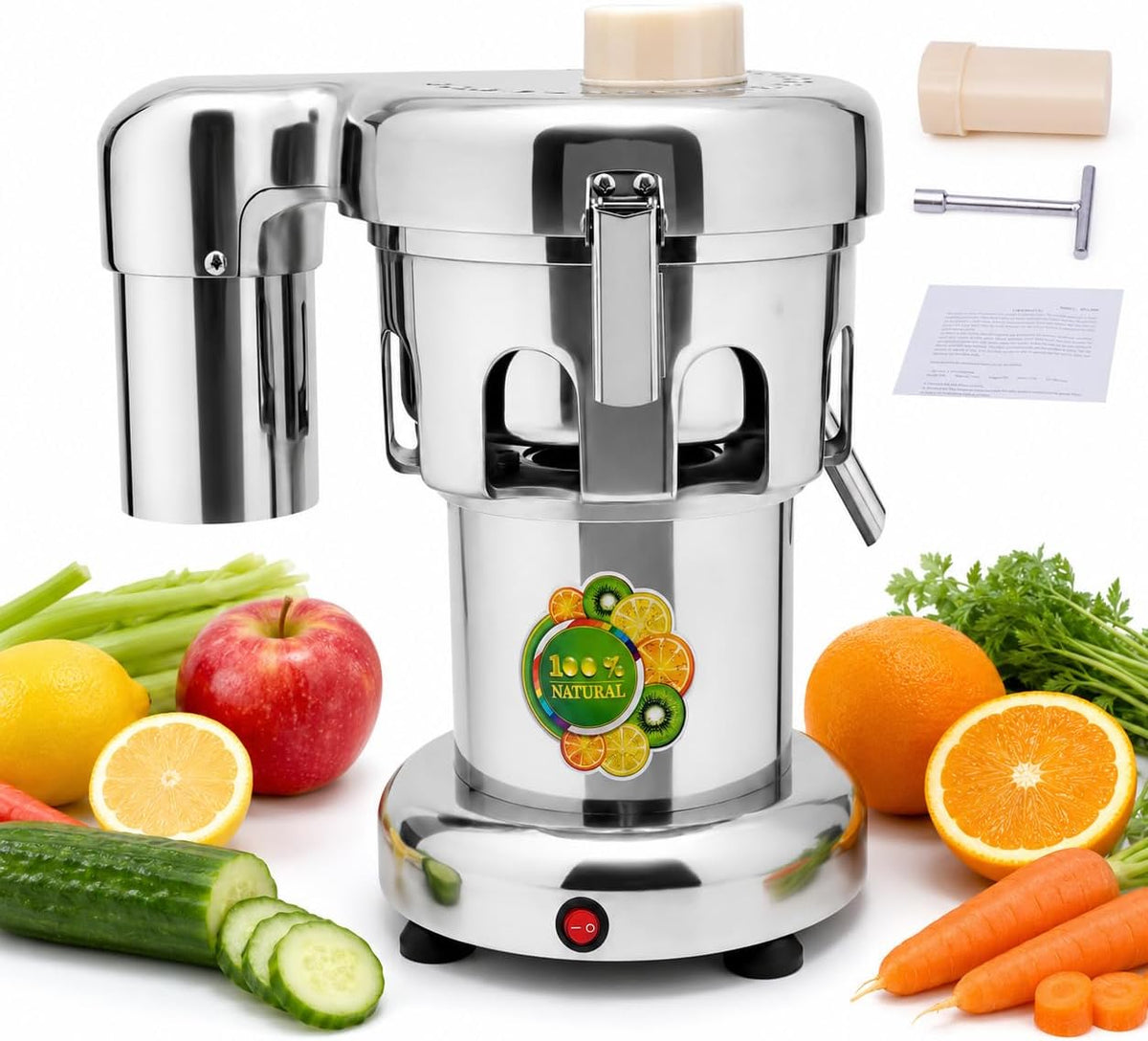 DGJMuu Exprimidores eléctrico, Exprimidor eléctrico para frutas y verduras 370 W