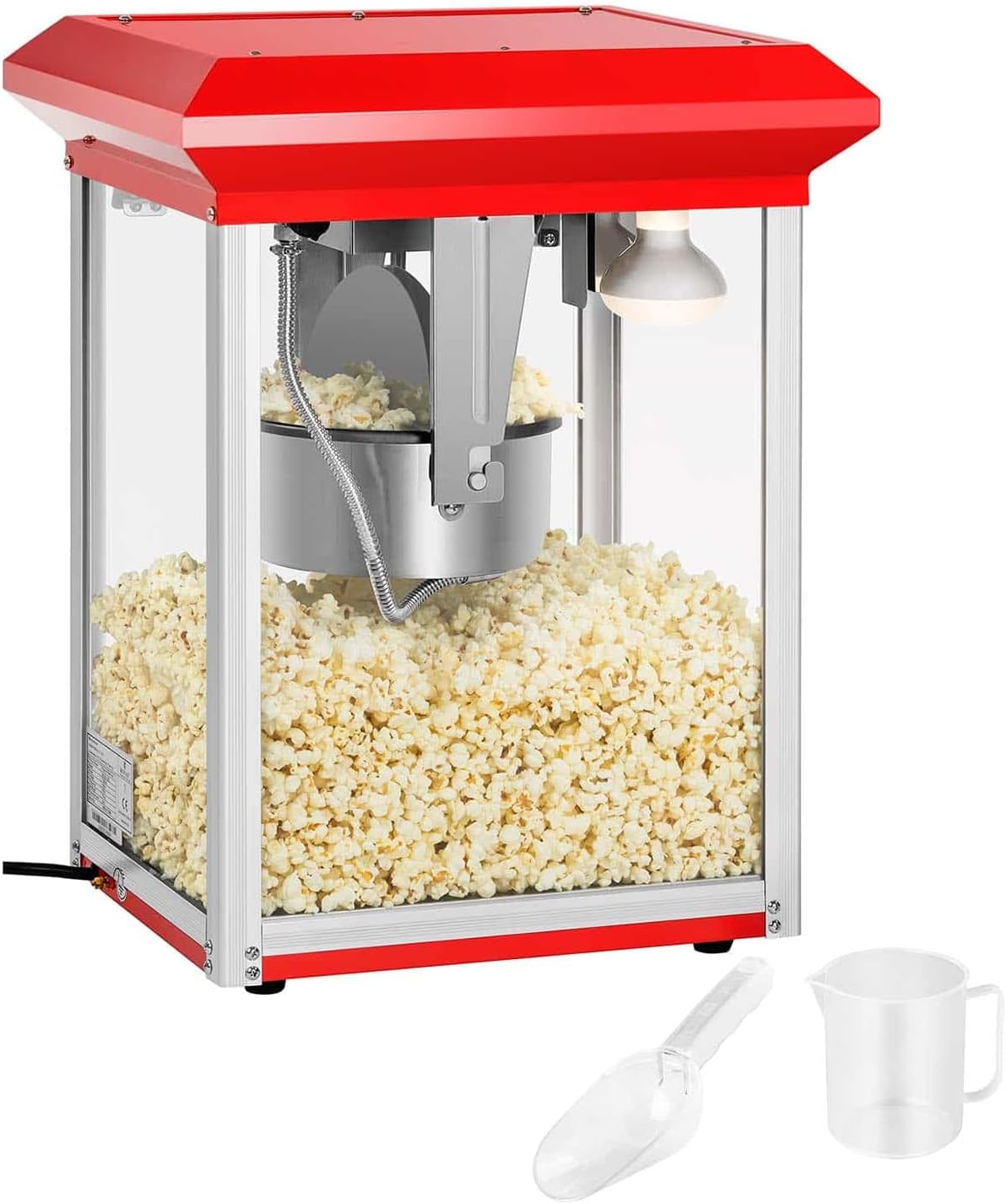 Máquinas de palomita de Royal Catering, Máquina de Palomitas Profesional, 3 kg/h, 1300 W, Roja