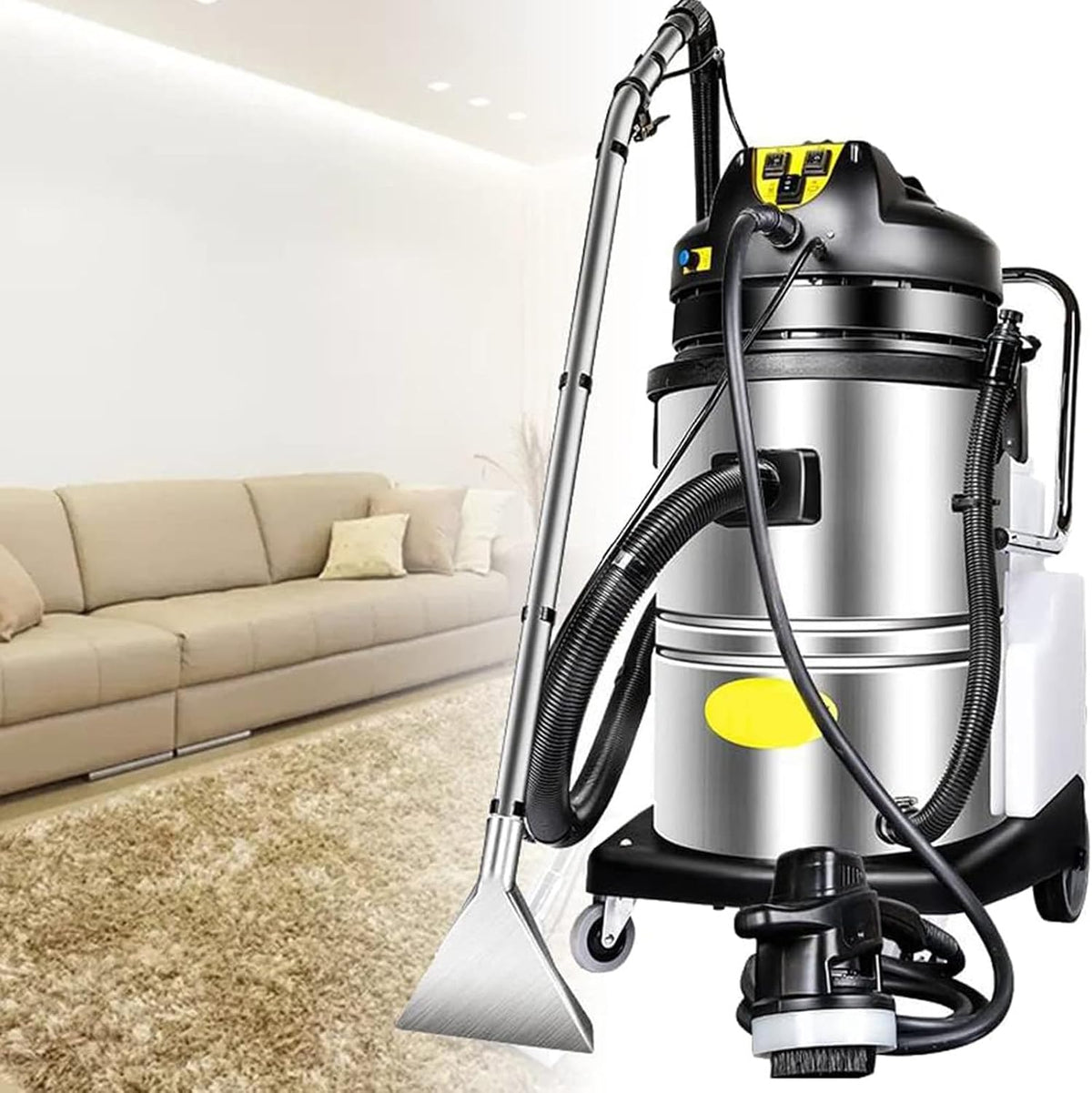 ZYLDDS Aspiradoras para alfombra, Máquina de Limpieza de alfombras Comercial, aspiradora extractora Profesional con Cepillo para Pisos, pulverizadora