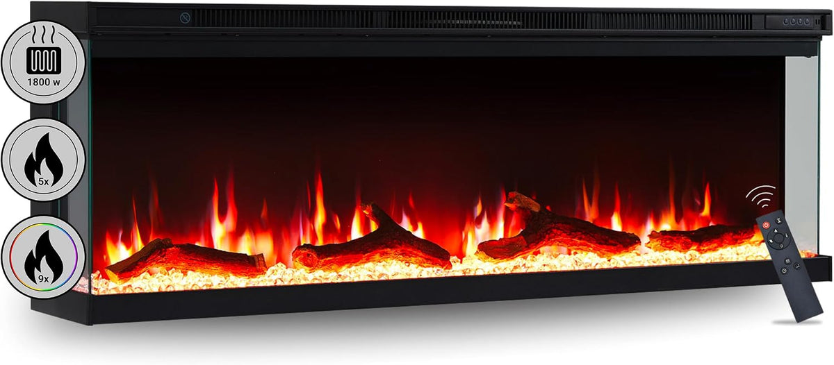Chimenea eléctrica de BALDERIA, Orson 50 - Chimenea eléctrica, Estufa panoramica de Pared