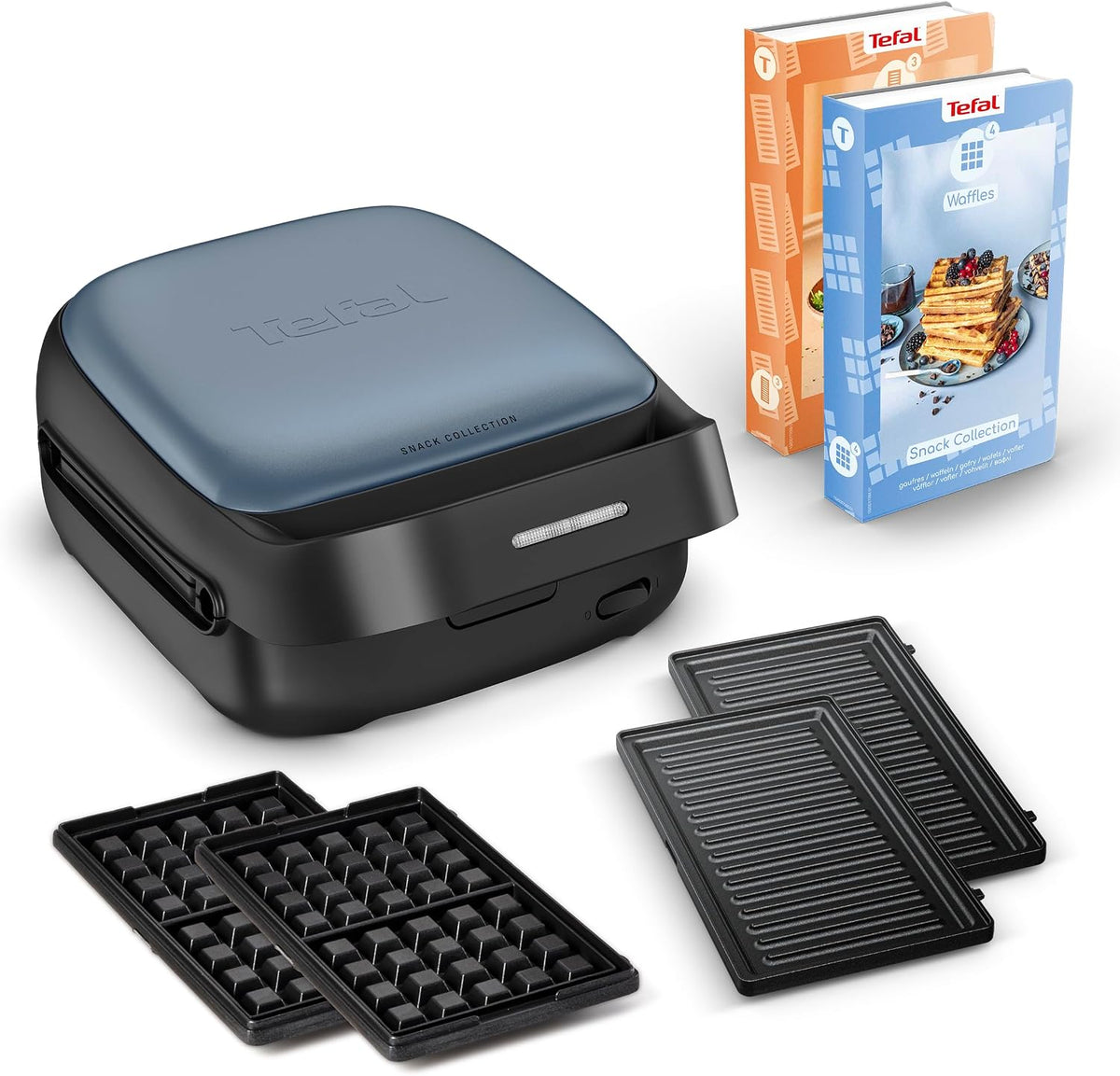 Gofrera Tefal, Snack Collection, Aparato de gofres y croque-monsieur, 20juegos de platos disponibles, Recetas dulces y saladas, SW8674F0