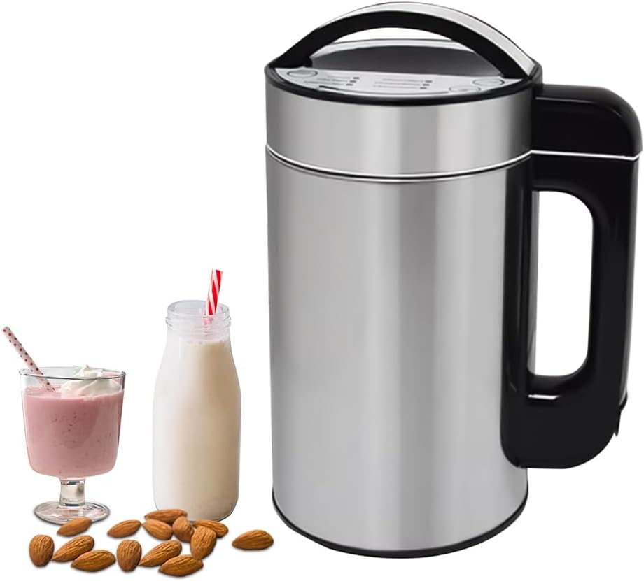 Batidoras espumadoras de leche automática de hzexun, 800W Máquina multifunción para leches vegetales, Máquina para hacer leche de soja preparadora de