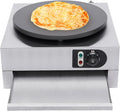 Crepera Crepes eléctrico de 40 cm, con bandeja extensible, termostato integrado, 50, 300 °C, ajustable sin niveles, 3 kW, NadineDutol