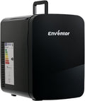 Enventor Mini frigorífico, 15L/20 Latas Nevera Pequeña Negro, con Alimentación 12V/220V