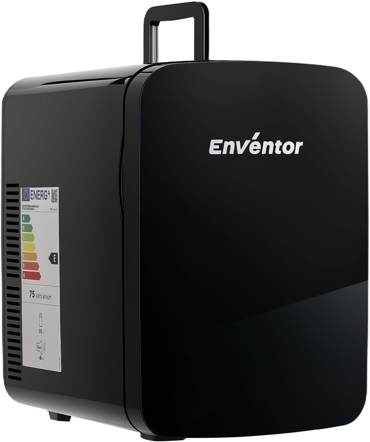 Enventor Mini frigorífico, 15L/20 Latas Nevera Pequeña Negro, con Alimentación 12V/220V