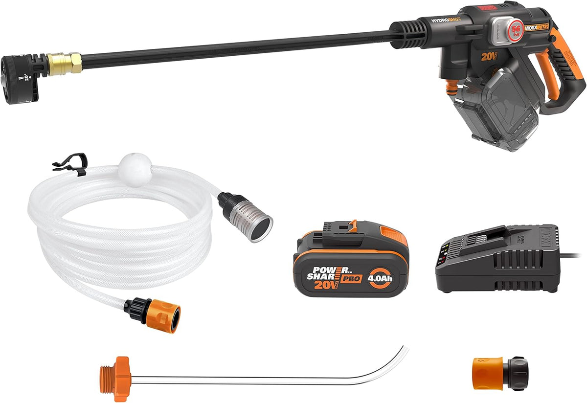 WG633E de WORX, limpiadoras a presión, Hidrolimpiadora Inalámbrica 20V Brushless con Batería 4Ah