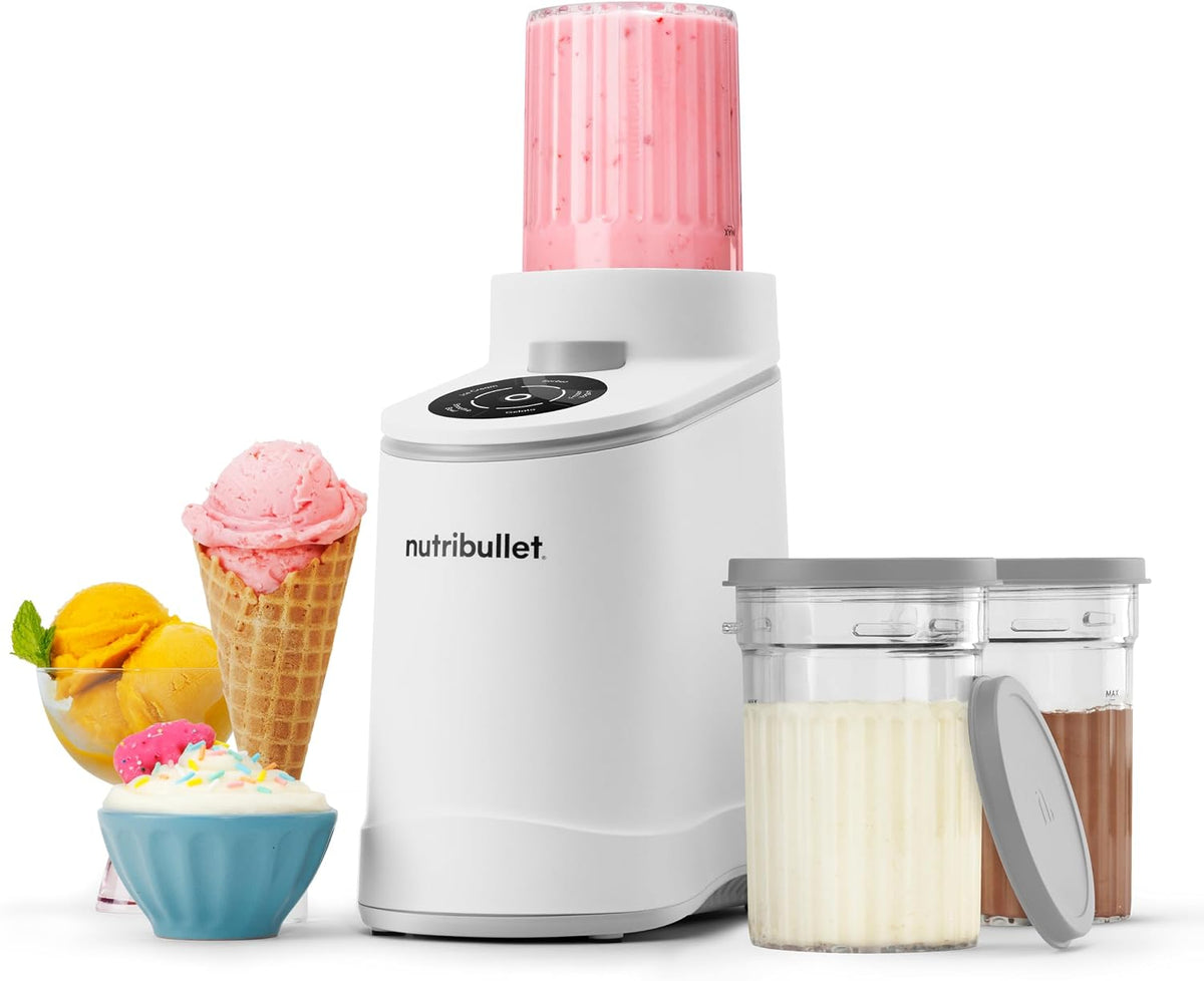 NBD0503W de NutriBullet, heladera, Chill, Heladera para gelato, helados, yogur helado, smoothie bowls, sorbetes, 5 programas automáticos, máquina de