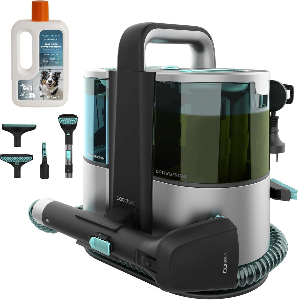 Cecotec Aspiradoras para alfombra, Limpiador Aspirador de Tapicerías y Alfombras con Cable Conga 4000 Carpet&Spot Clean XL Advance. 600W, 14kPa, 2