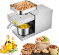 Exprimidores eléctrico Armanyya, Prensa de aceite eléctrica, 600 W, 220 V, acero inoxidable, prensa de aceite con vaso colector, presión automática en