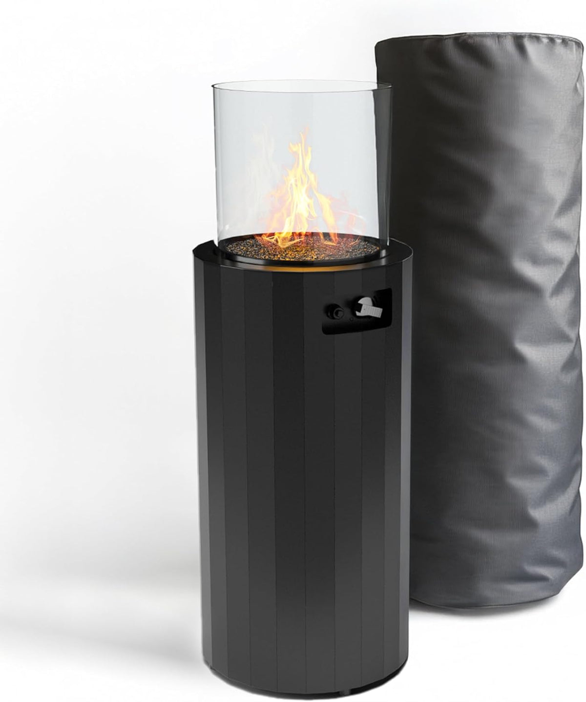 Calentadores y estufas de exterior MAESTRO FERRETERO, MF - Calefactor de gas exterior Bino hasta 8 kW cilíndrico portátil negro