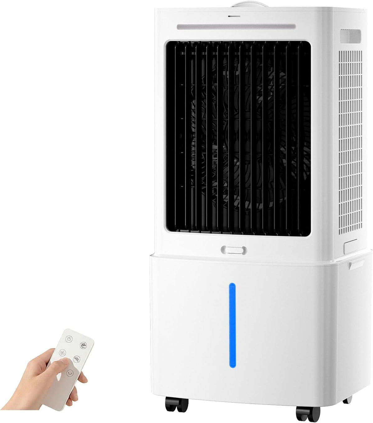 Romyqpipy Aire acondicionado portátil, Portátil con Depósito de 30L, 3 Modos y 3 Velocidades, Enfriador de Aire, Oscilación 60°, Ventilador de