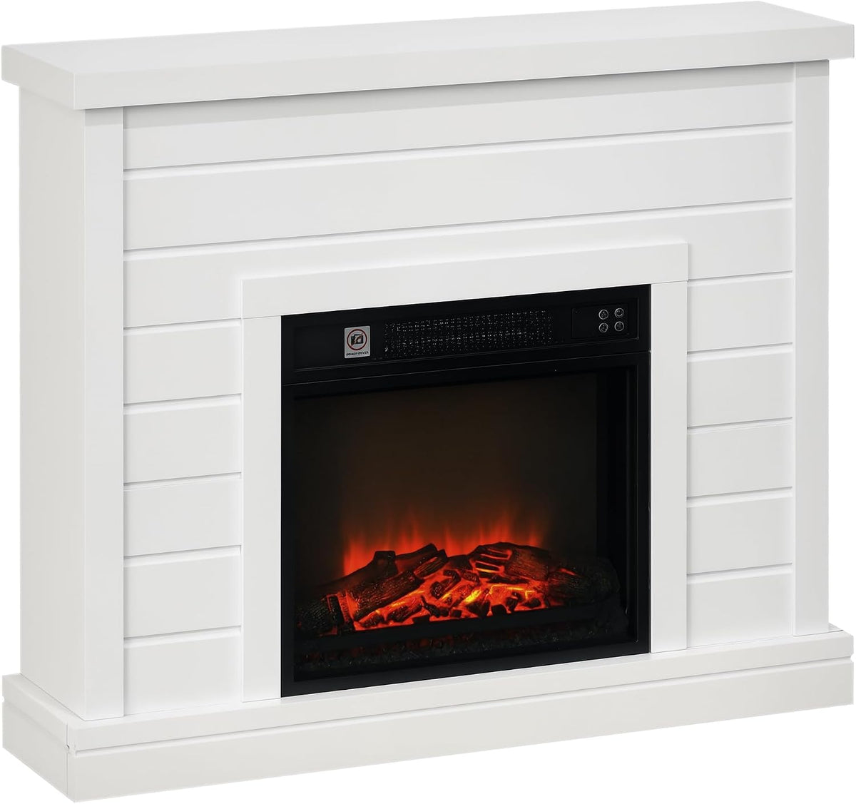 HOMCOM Chimenea eléctrica, con Efecto de Llama Control Remoto Blanco