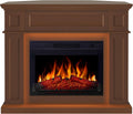 Chimenea eléctrica ArtiFlame, Linz AF23S - Chimenea eléctrica 2 en 1 marrón con iluminación LED, efecto llama realista, ahorro de energía