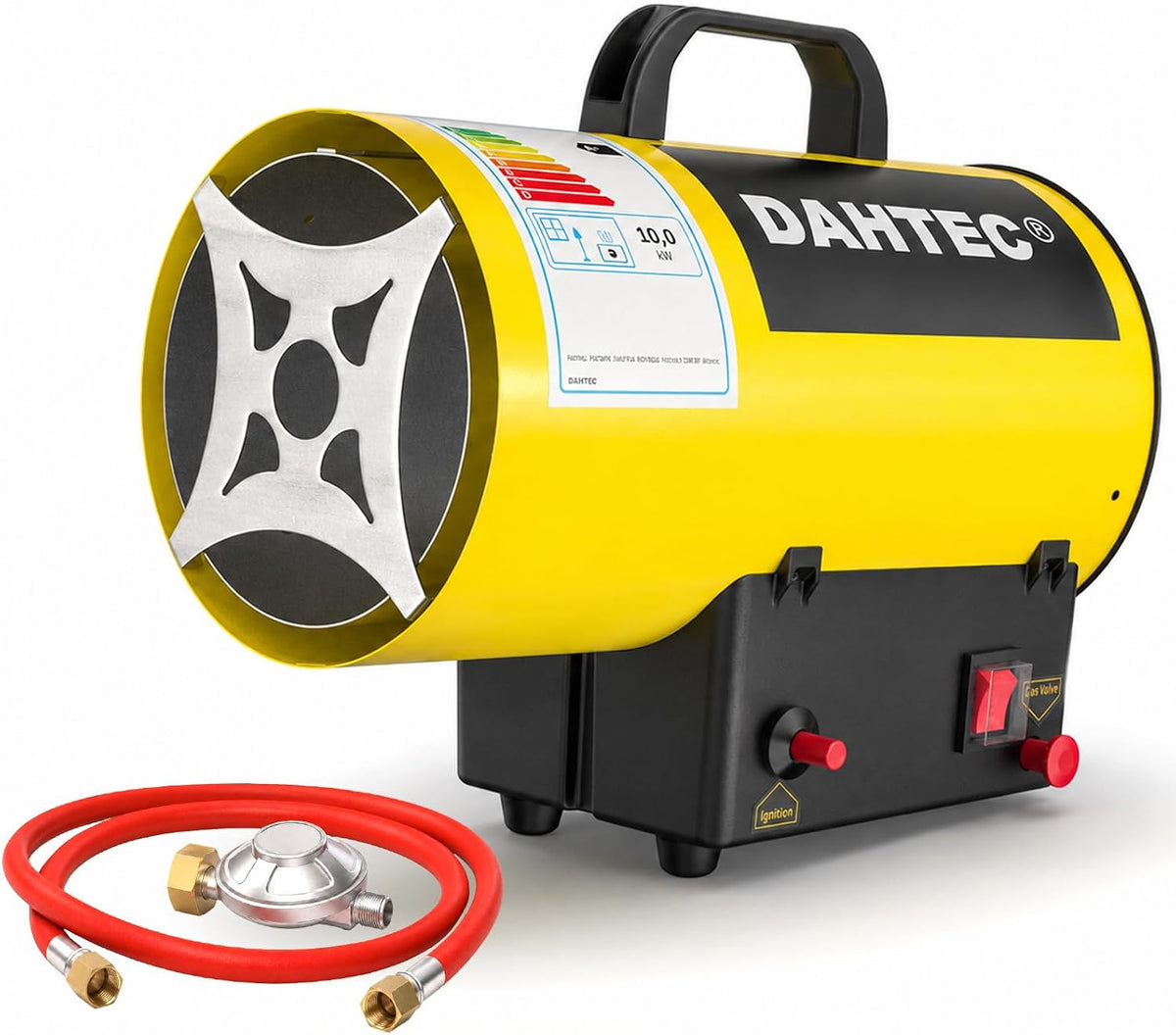 Calefacción de ga DAHTEC, Calefactor de Gas Auxiliar 10 kW - Cañón de Calor - Radiador Soplante de Gas - Calefacción Radiante Con Ventilador