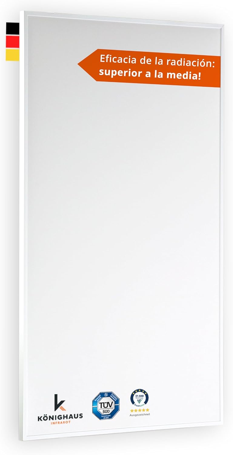 Könighaus Calefacción, calefactor infrarrojo 800 W - montaje en pared - 11-21 m²