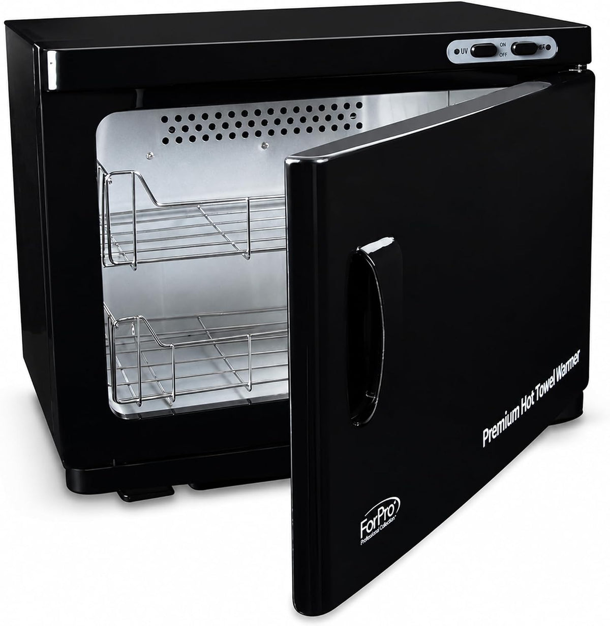 ForPro Professional Collection Calientatoalla, Calentador de toallas calientes de alta calidad, capacidad extra grande de 23 litros, dos estantes de