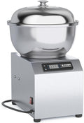 Batidoras amasadora Hydravex, Amasadora comercial de doble rotación con recipiente de acero inoxidable apto para uso alimentario, tapa y temporizador.