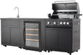 Parrillas de propano GORILLER, Cocina al Aire Libre JUNGLE 251x66x129cm 4 quemadores + quemador trasero (incluye rotisserie y cubierta)