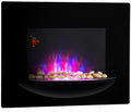 Chimenea eléctrica KLARSTEIN, Feuerschale - Chimenea eléctrica de Pared, Potencia 1800 W, 2 Niveles, Vitrocerámica, Ilusión de Llamas, Temporizador